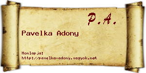 Pavelka Adony névjegykártya